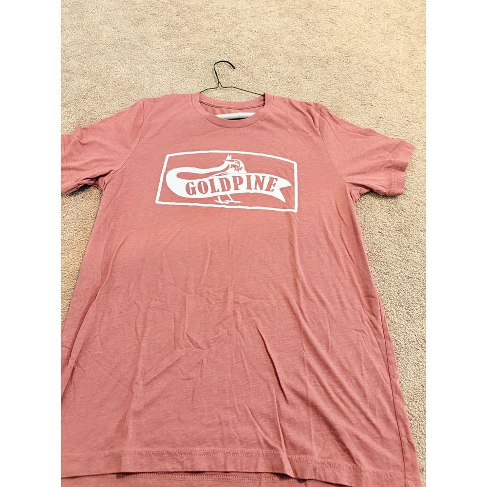 Goldpine Mens Graphic T-Shirt Short Sleeve Crew Neck Heather Coral Pink Large